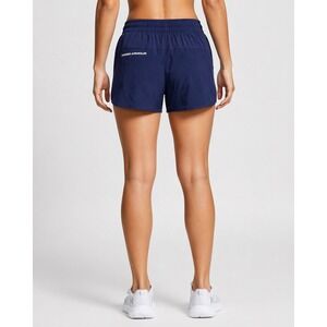 Under Armour HeatGear Navy Blue Fitted Running Athletic Shorts Womens Medium